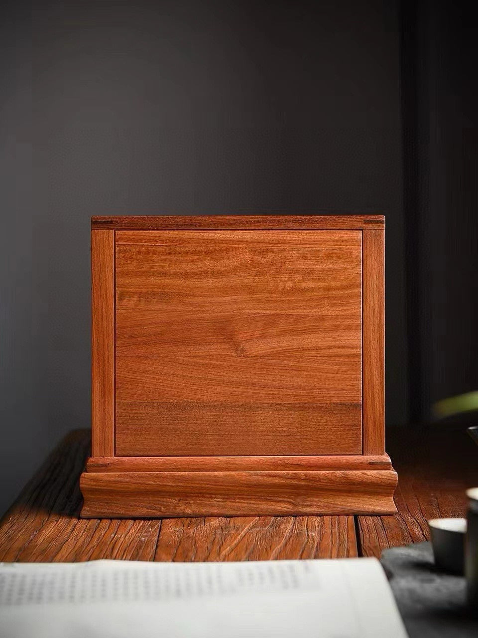 Burmese Padauk 5-Drawer Mini Cabinet – Elegant Desktop Organizer