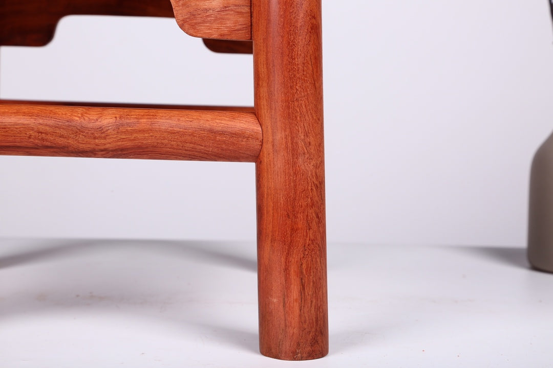 Burmese Padauk Fortune Stool – Detachable Square Stool with Mortise & Tenon Joinery