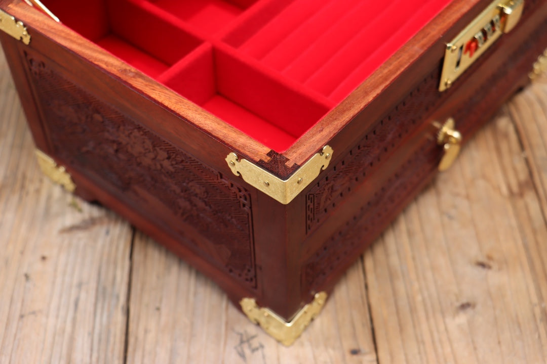 Flower & Moon (Password Version) | Zambian Rosewood (Bloodwood) Craft Box