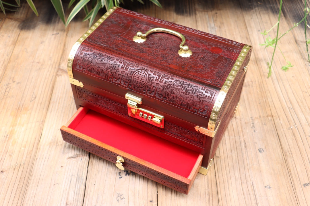 Flower & Moon (Password Version) | Zambian Rosewood (Bloodwood) Craft Box