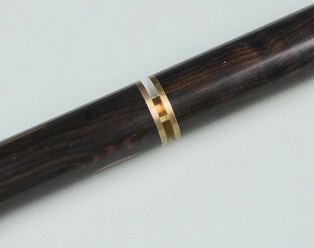 3-Section Detachable Ebony Walking Cane – Solid Brass Connectors – Portable & Durable (88cm)