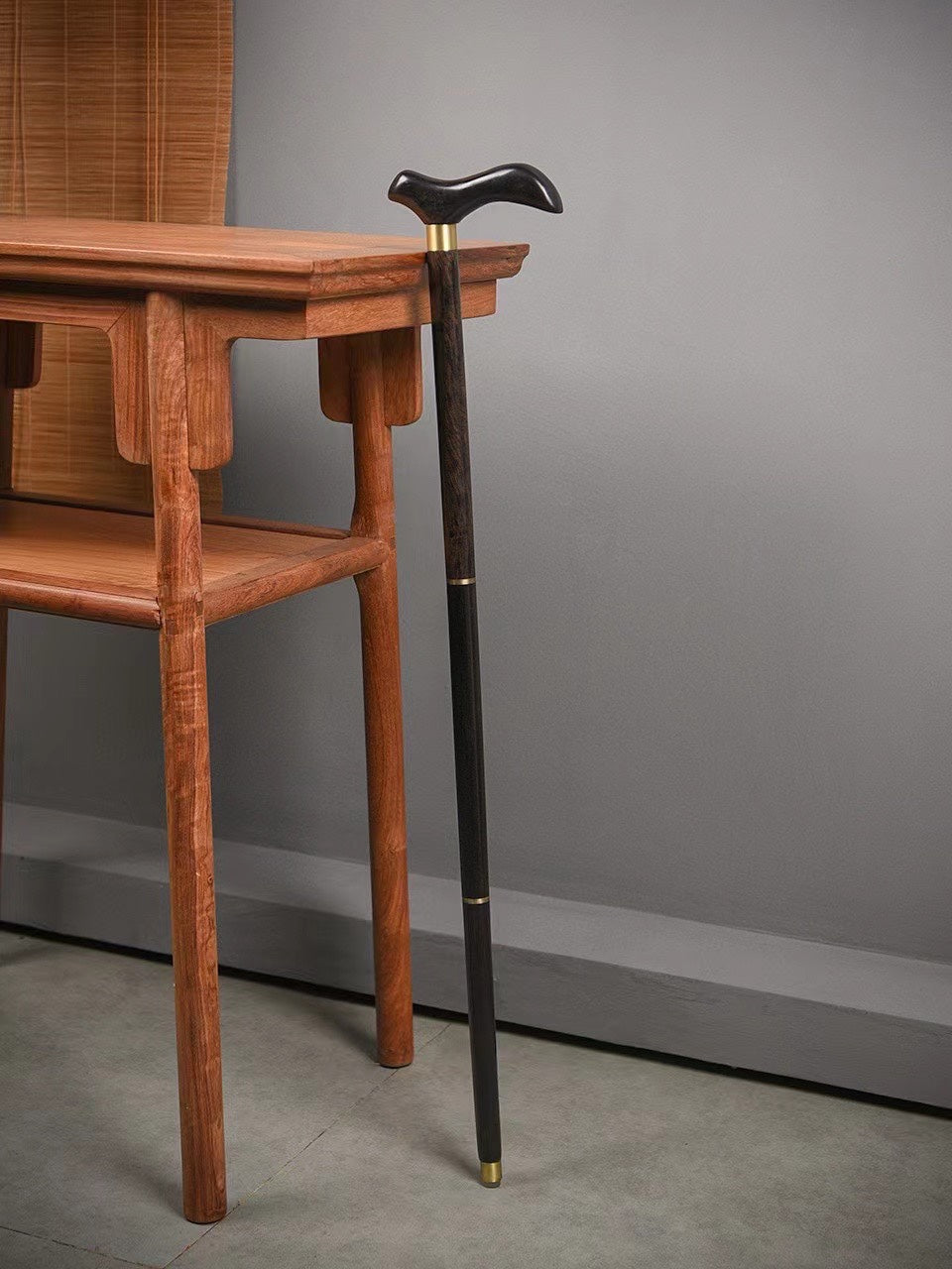 3-Section Detachable Ebony Walking Cane – Solid Brass Connectors – Portable & Durable (88cm)