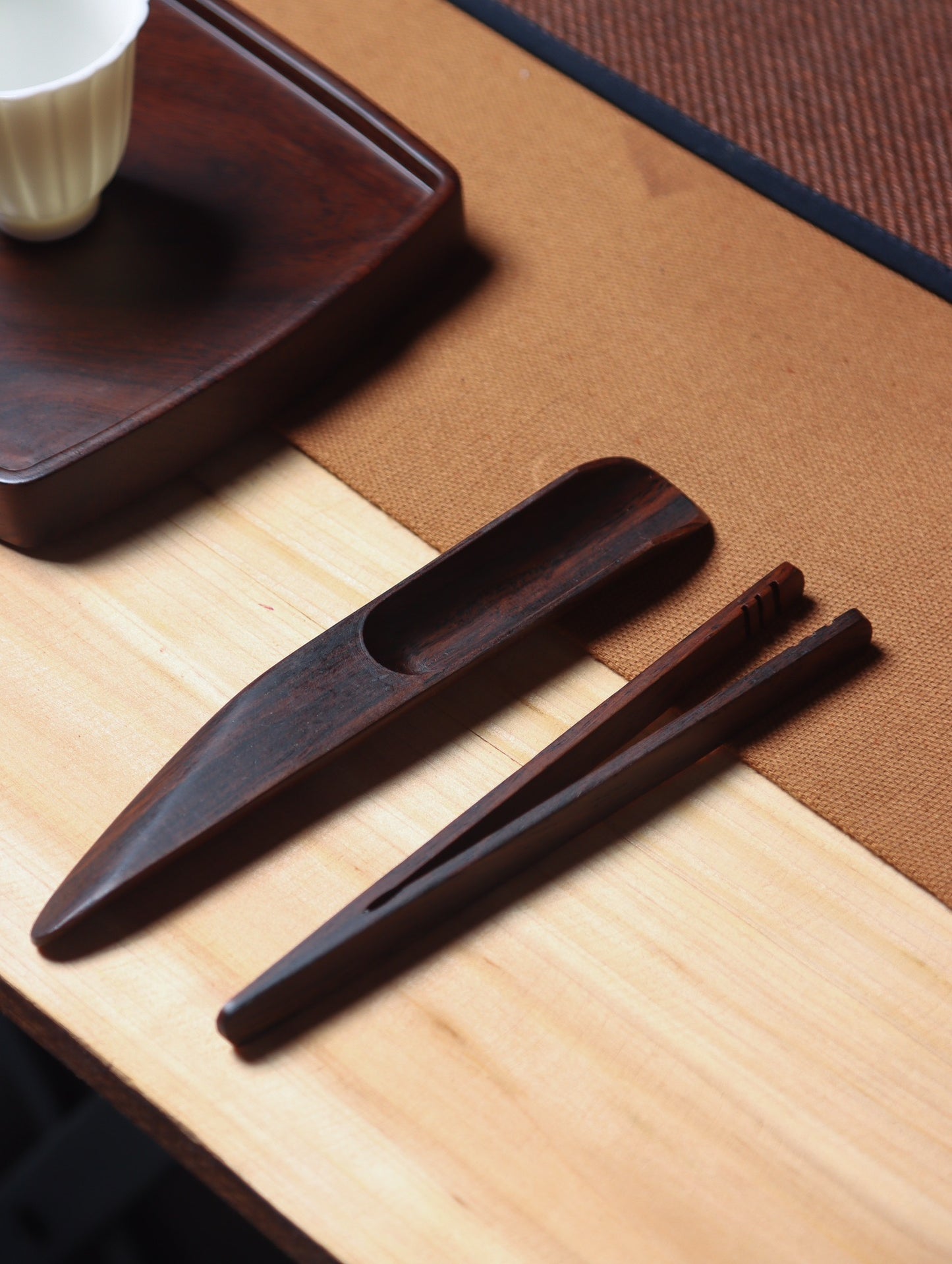 Tea Ceremony Six Gentlemen | African Ebony and Copper Inlay Tea Set