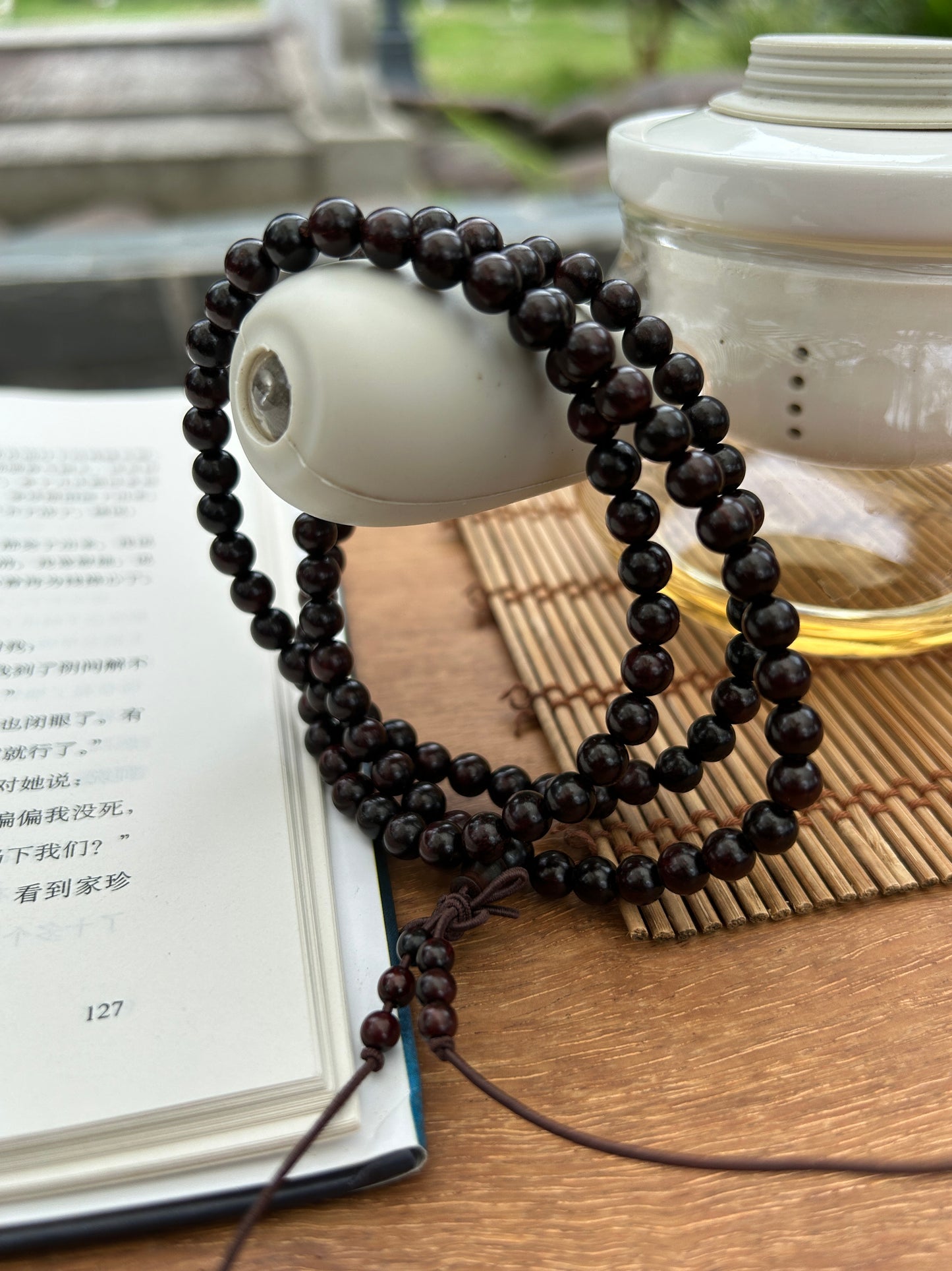 Indian Small-Leaf Red Sandalwood Prayer Beads – 108 Mala Beads – 0.6cm / 0.8cm – Handcrafted