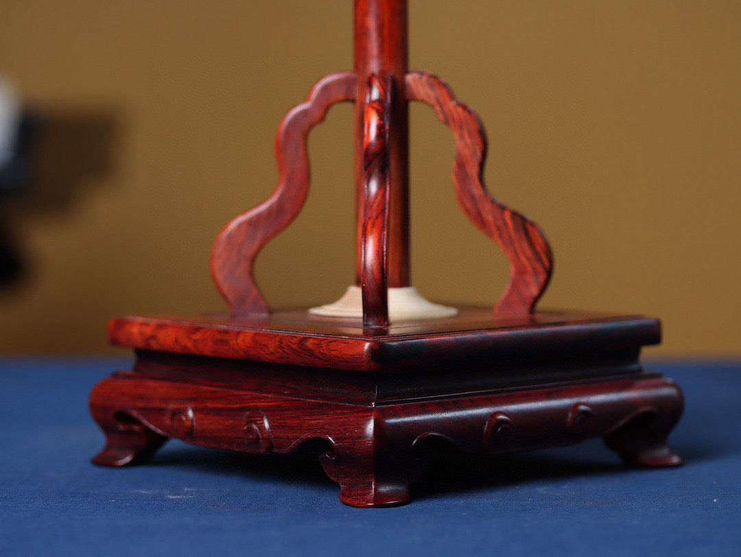 Rosewood 16-Hook Cross Brush Stand – Handcrafted Calligraphy Display, Solid South American Wood