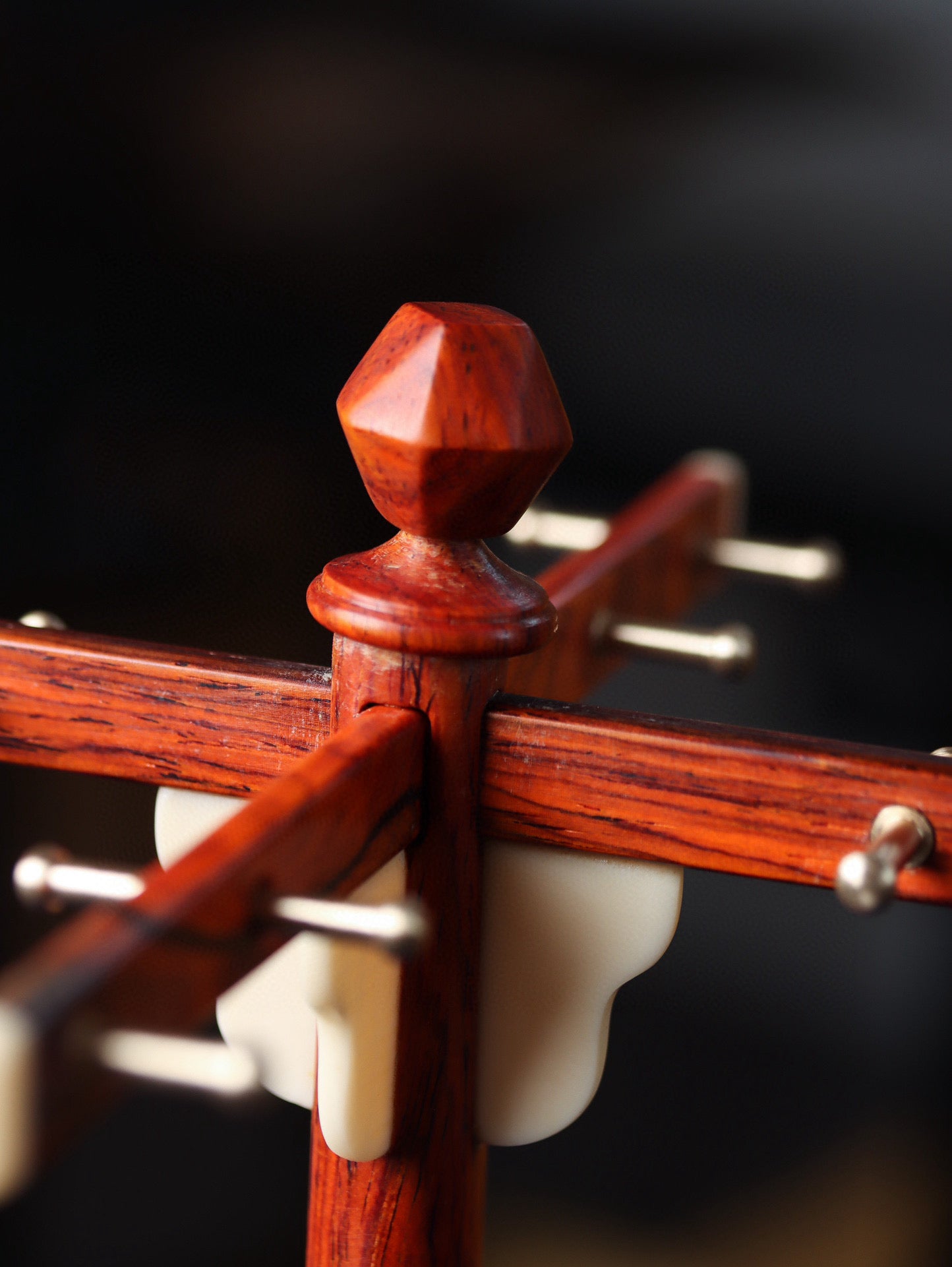 Rosewood 16-Hook Cross Brush Stand – Handcrafted Calligraphy Display, Solid South American Wood