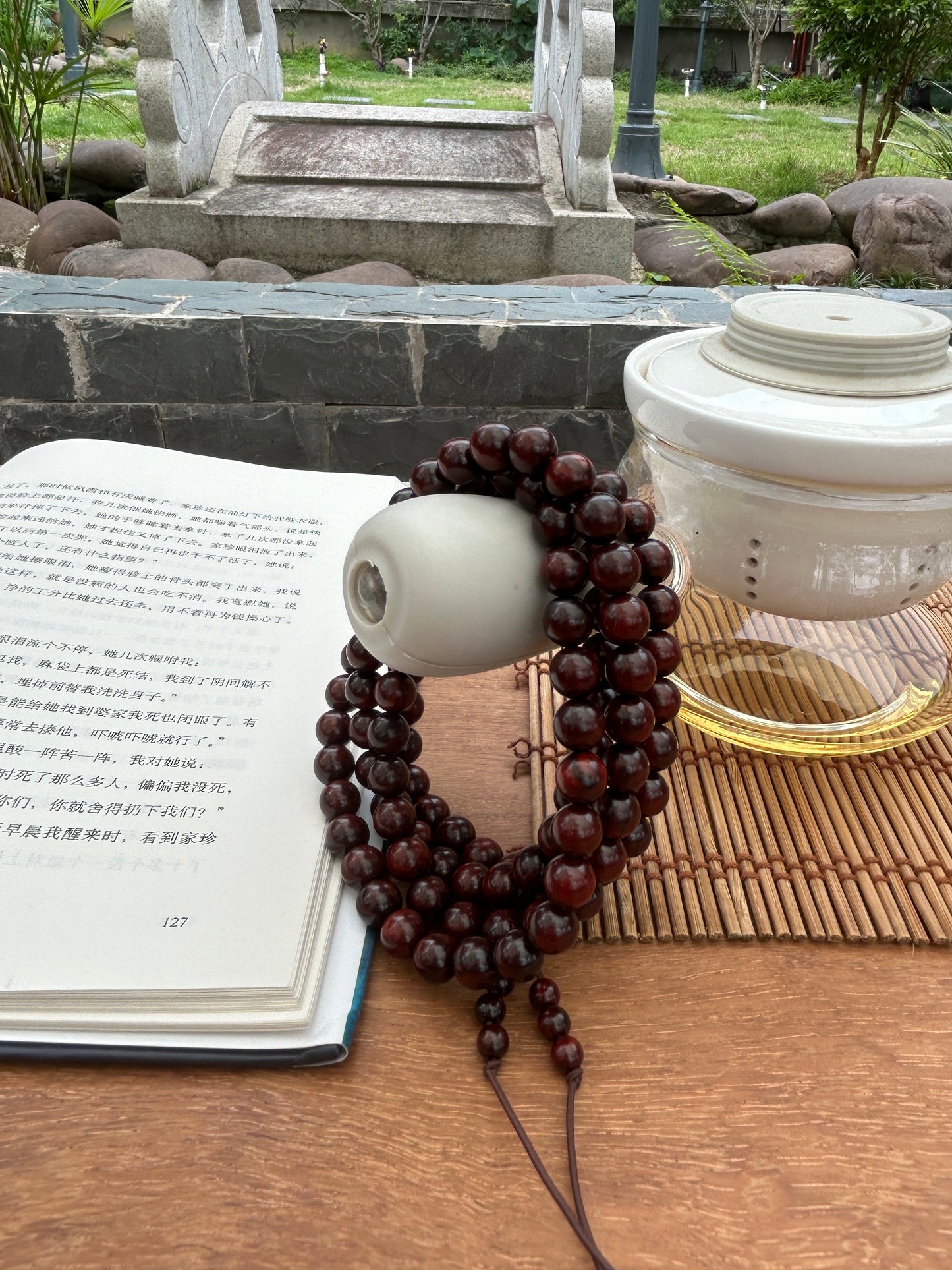 Indian Small-Leaf Red Sandalwood Prayer Beads – 108 Mala Beads – 0.6cm / 0.8cm – Handcrafted