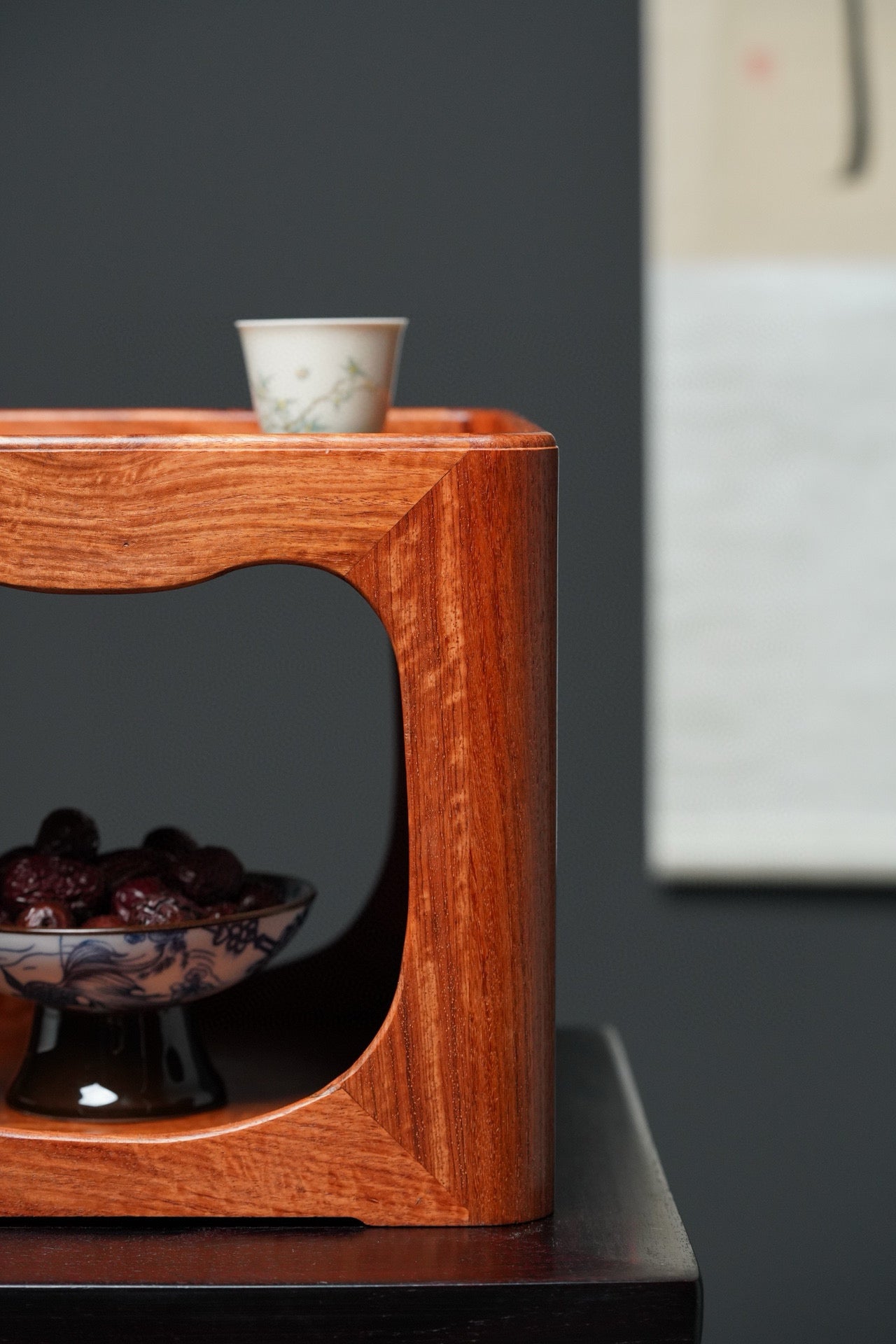 Solid Rosewood Incense Stand | Single-Board | Mortise & Tenon | Curved Design