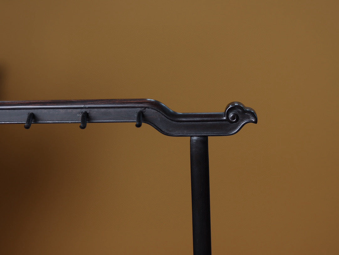 Zitan 12-Hook Brush Stand – Elegant Curved Design, Handcrafted from Solid Wood