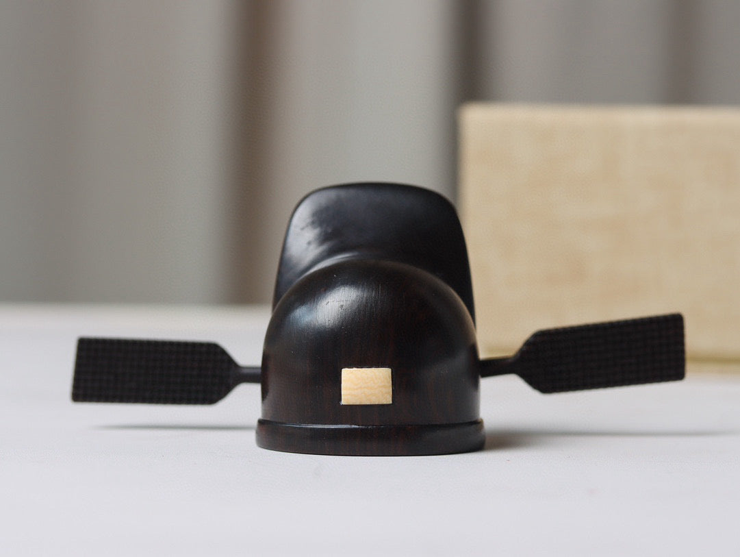 Scholar’s Hat Figurine in Rosewood – Ming Dynasty Official Cap Replica