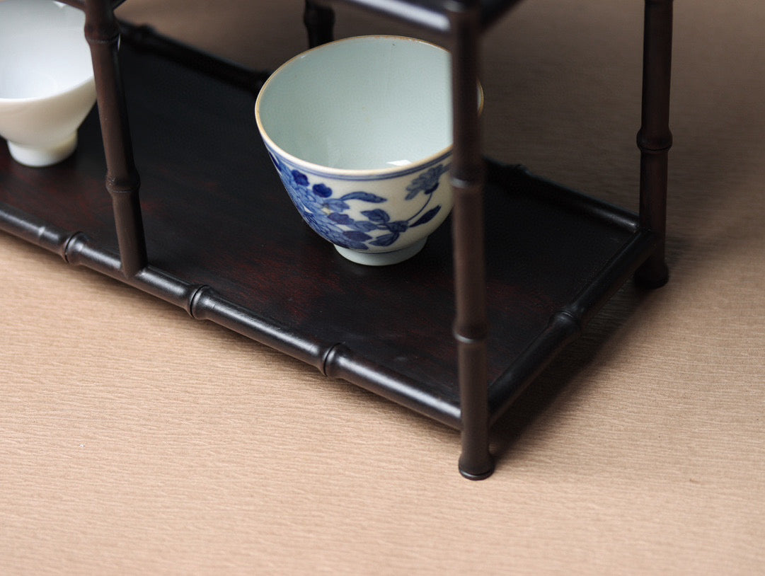 Zitan “Bamboo Style” Curio Display Shelf – Handcrafted Decorative Rack