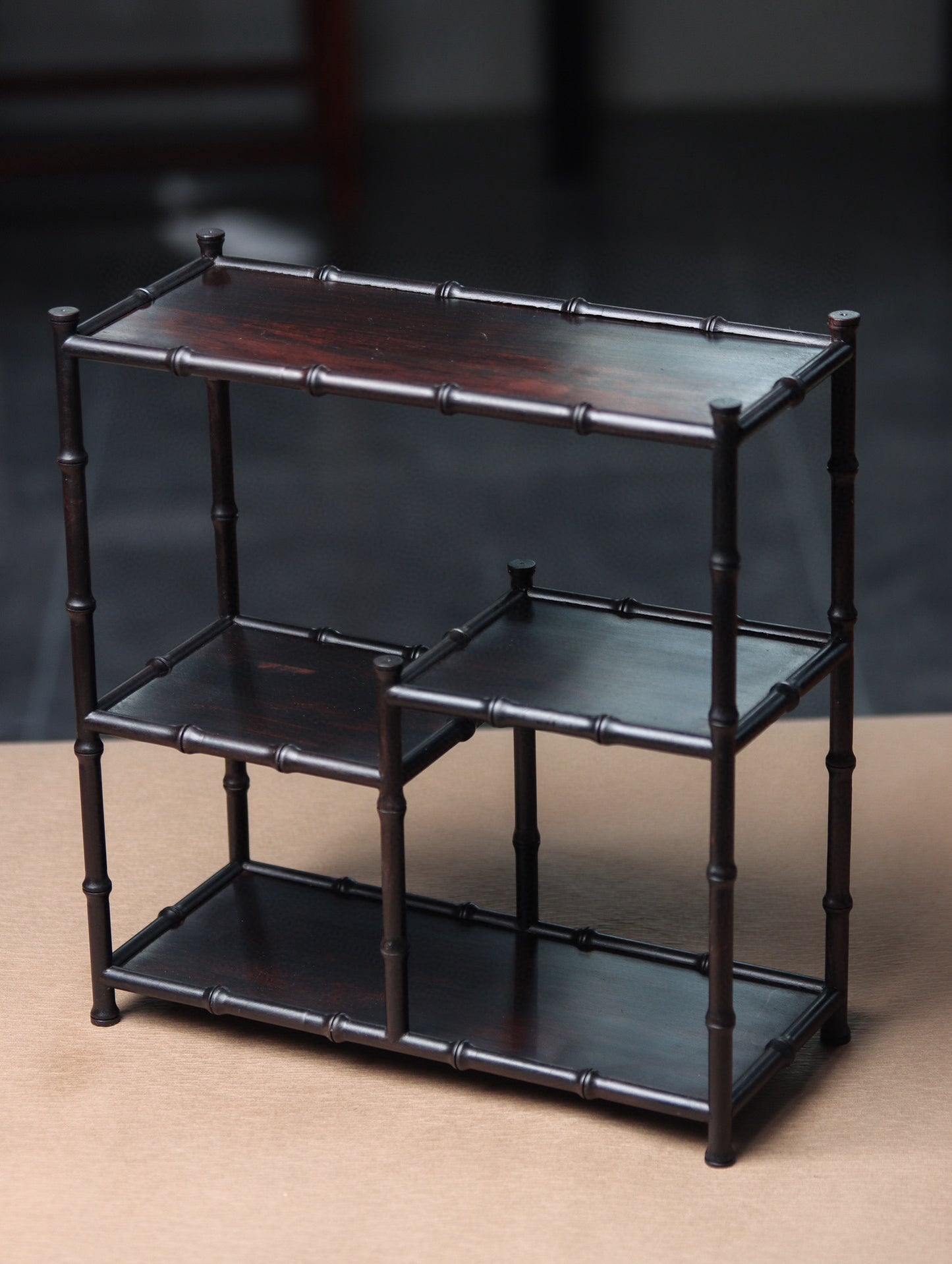 Zitan “Bamboo Style” Curio Display Shelf – Handcrafted Decorative Rack