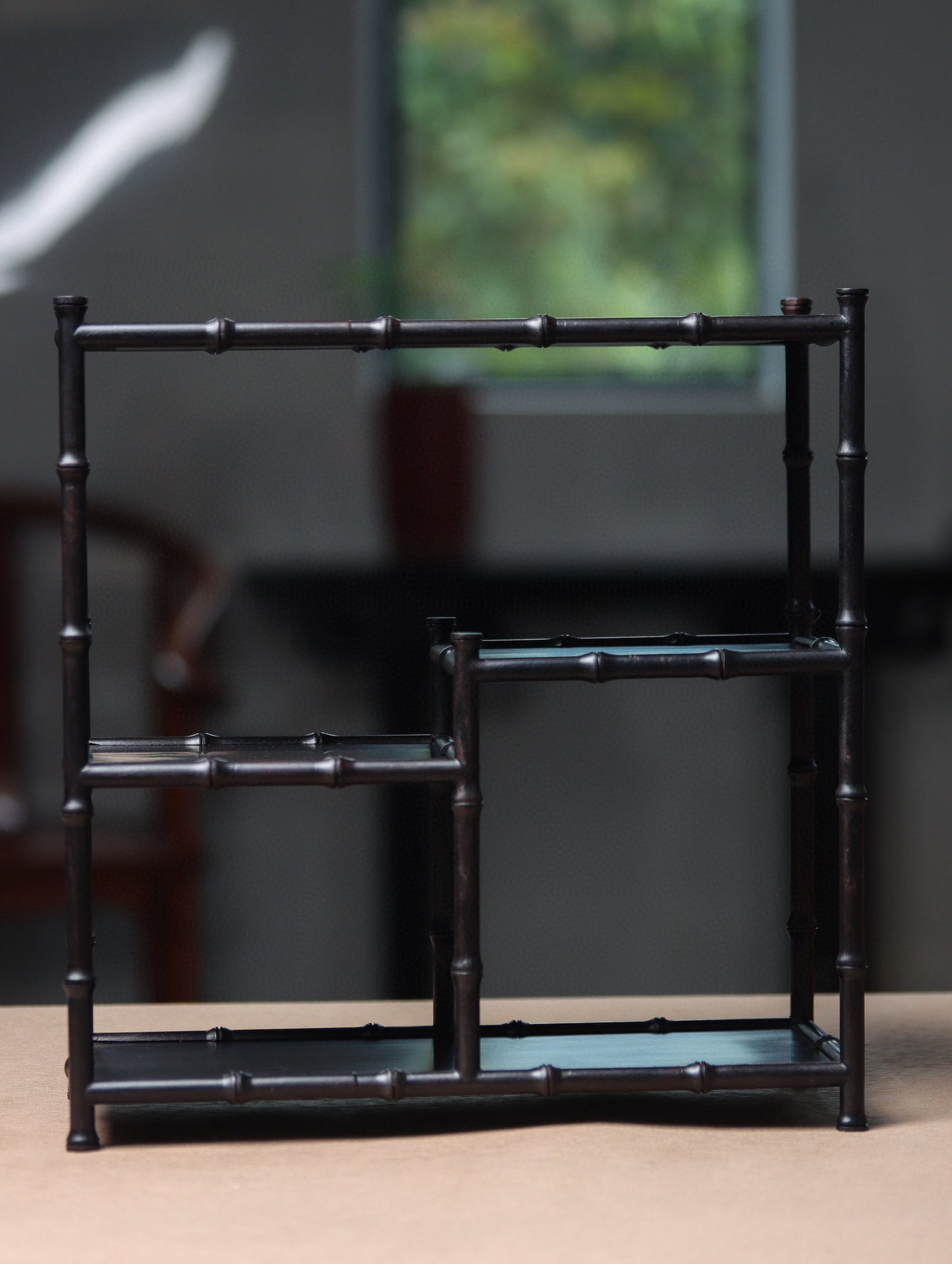 Zitan “Bamboo Style” Curio Display Shelf – Handcrafted Decorative Rack