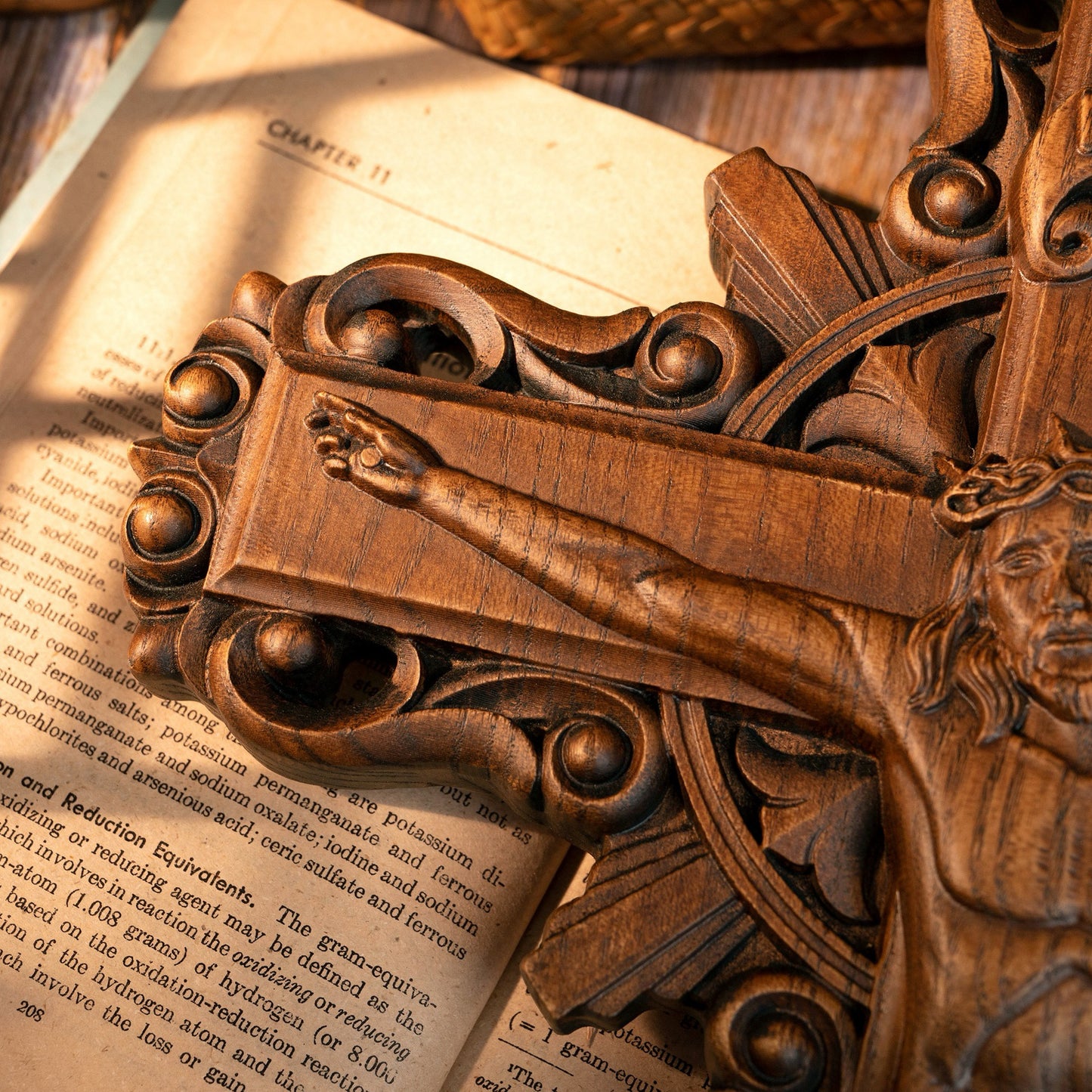 Wood Carved Crucifix – Jesus on the Cross (Beechwood)