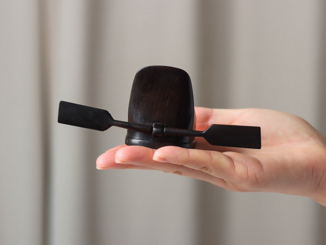 Scholar’s Hat Figurine in Rosewood – Ming Dynasty Official Cap Replica