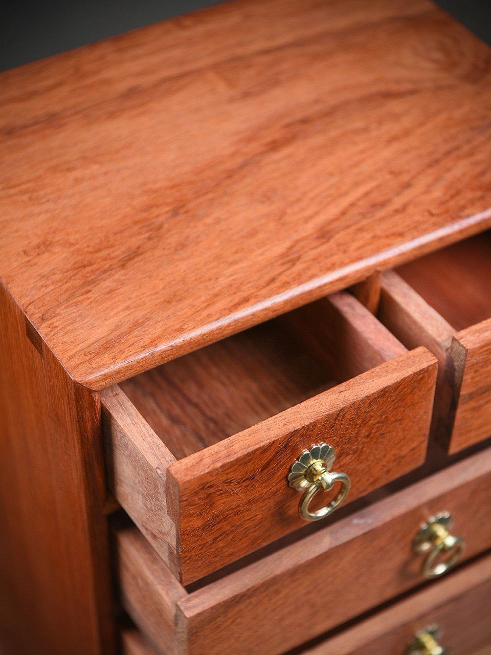 Burmese Padauk 6-Drawer Chest – Solid Single-Slab, Handcrafted Storage Cabinet