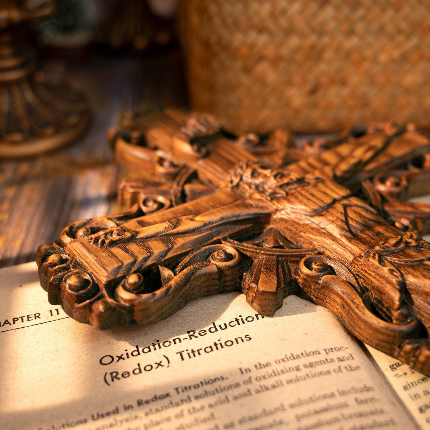 Wood Carved Crucifix – Jesus on the Cross (Beechwood)