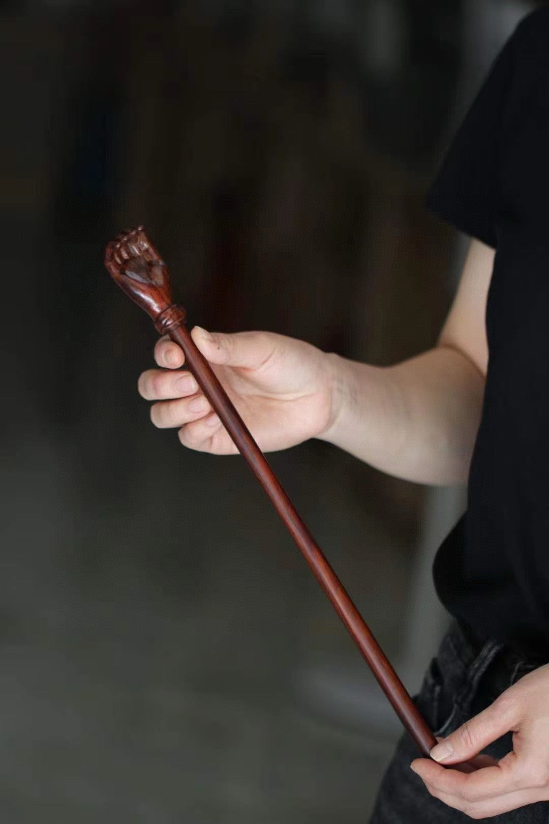 Laotian Rosewood Back Scratcher, Carved Wooden Gift Stick