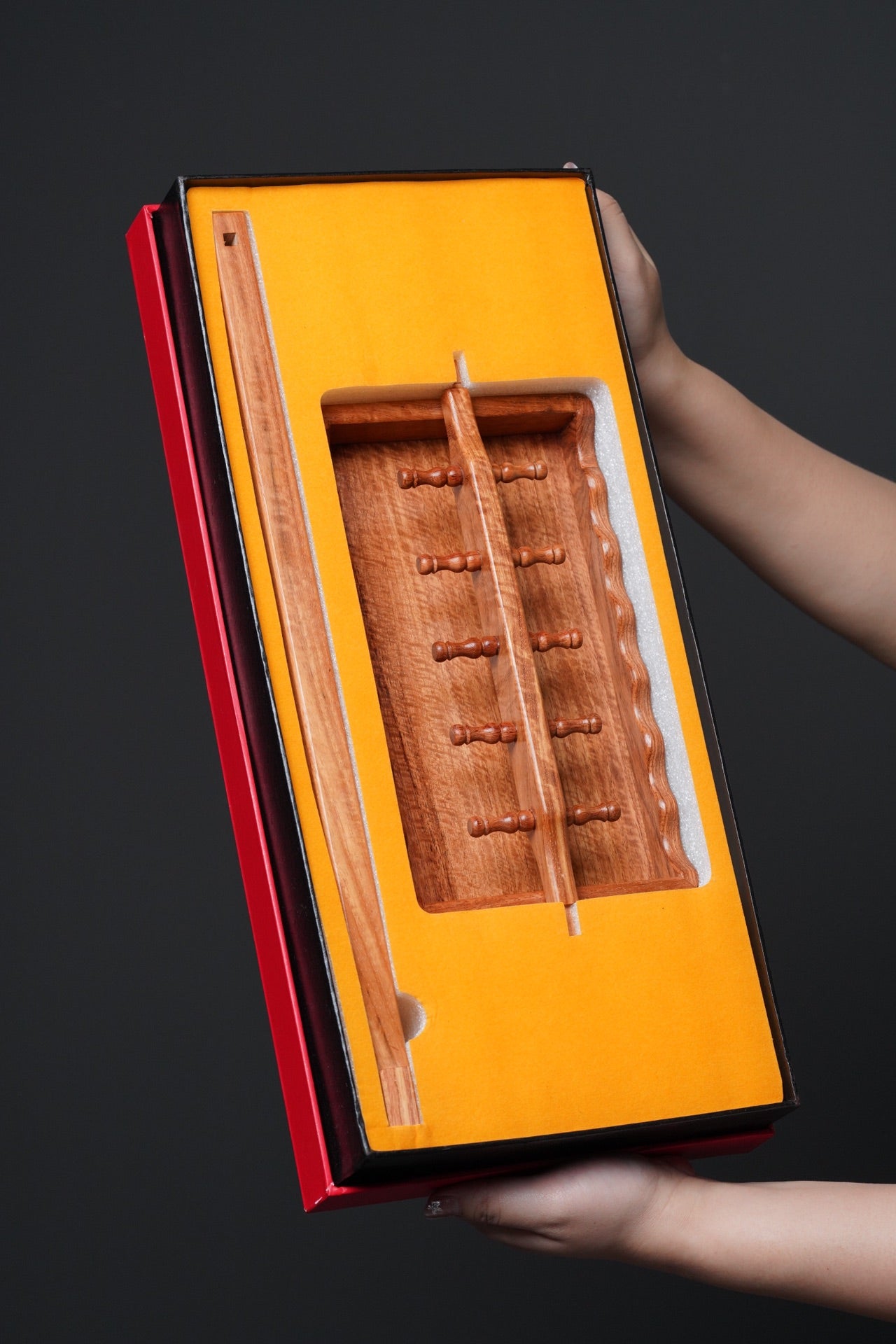 High-Quality Hardwood Calligraphy Pen Holder with Mortise & Tenon Joints, Dismountable - 26x13.5x41cm
