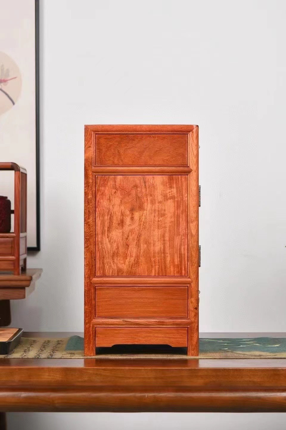 Square Corner Cabinet – Solid Burmese Padauk – Mortise & Tenon Joinery (37×24×48cm)