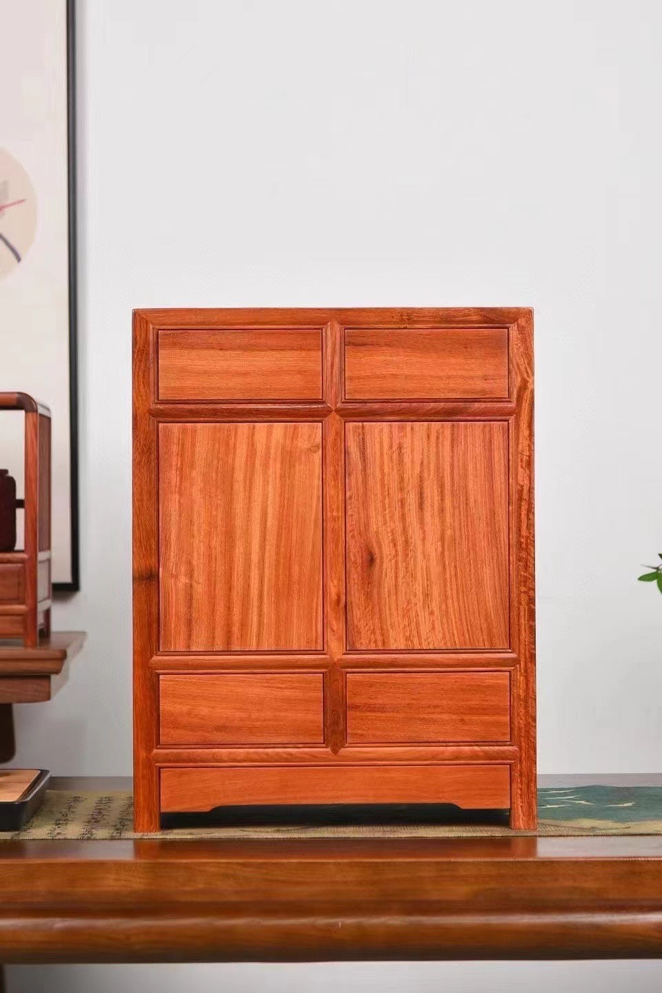 Square Corner Cabinet – Solid Burmese Padauk – Mortise & Tenon Joinery (37×24×48cm)
