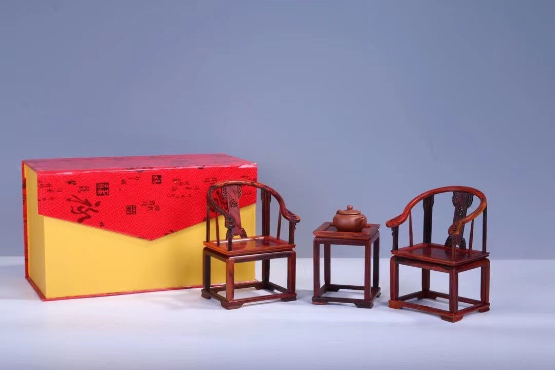 Rosewood Imperial Chair 3-Piece Miniature Set – Classical Chinese Display Furniture
