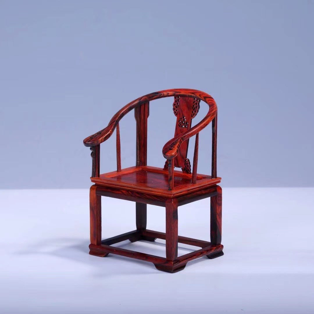 Rosewood Imperial Chair 3-Piece Miniature Set – Classical Chinese Display Furniture