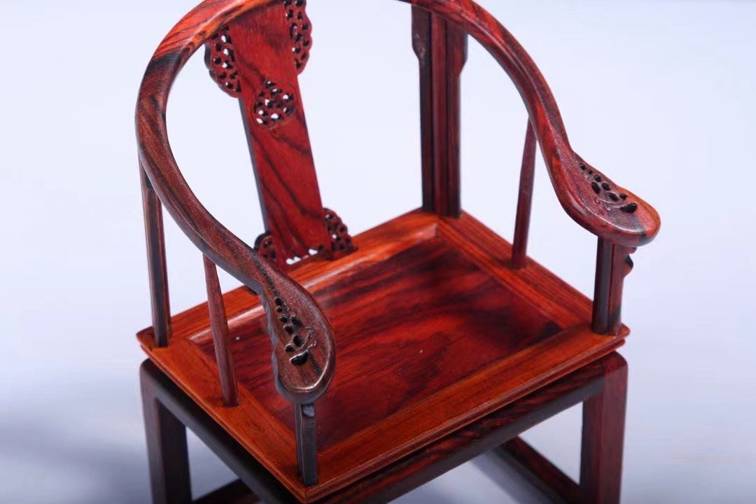 Rosewood Imperial Chair 3-Piece Miniature Set – Classical Chinese Display Furniture