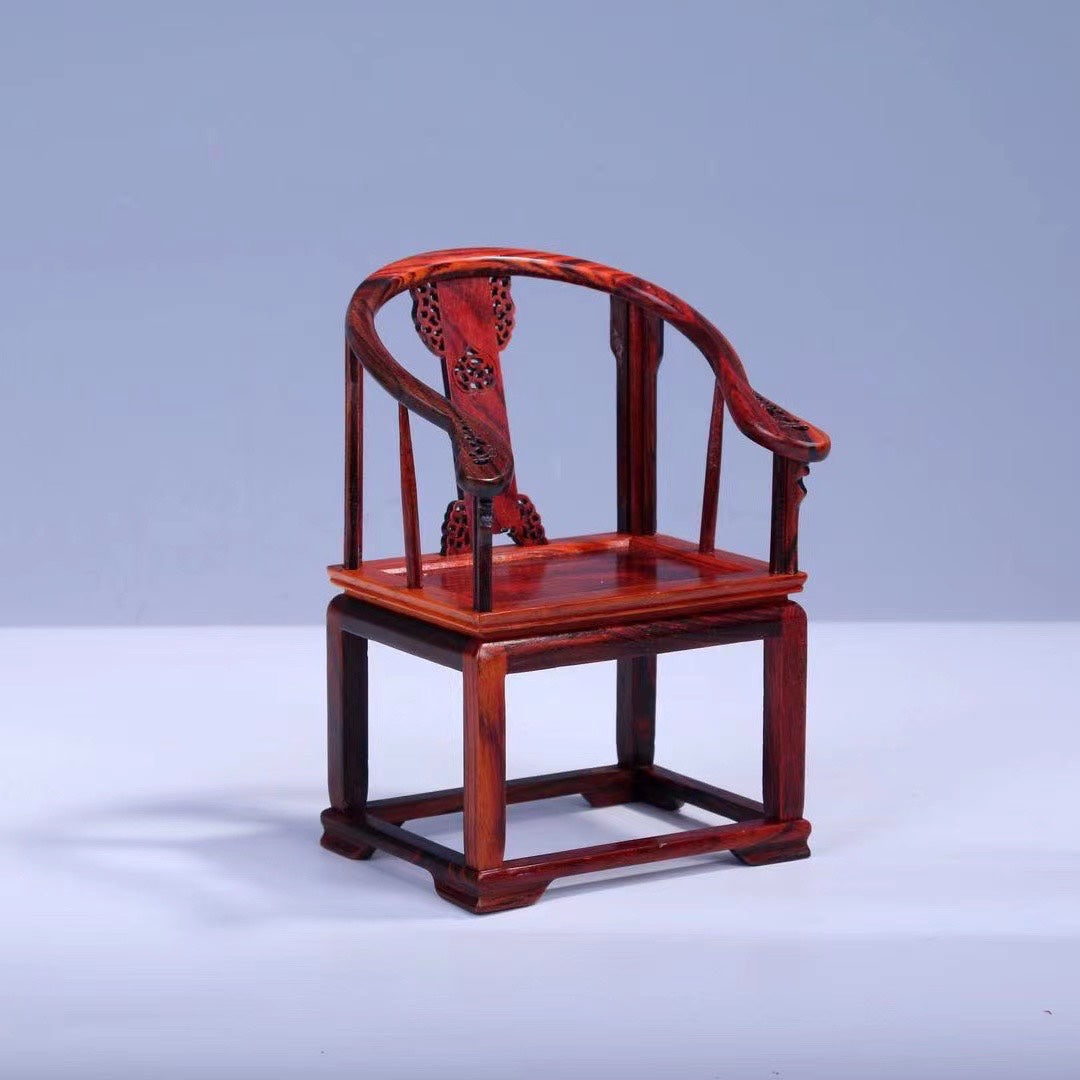 Rosewood Imperial Chair 3-Piece Miniature Set – Classical Chinese Display Furniture