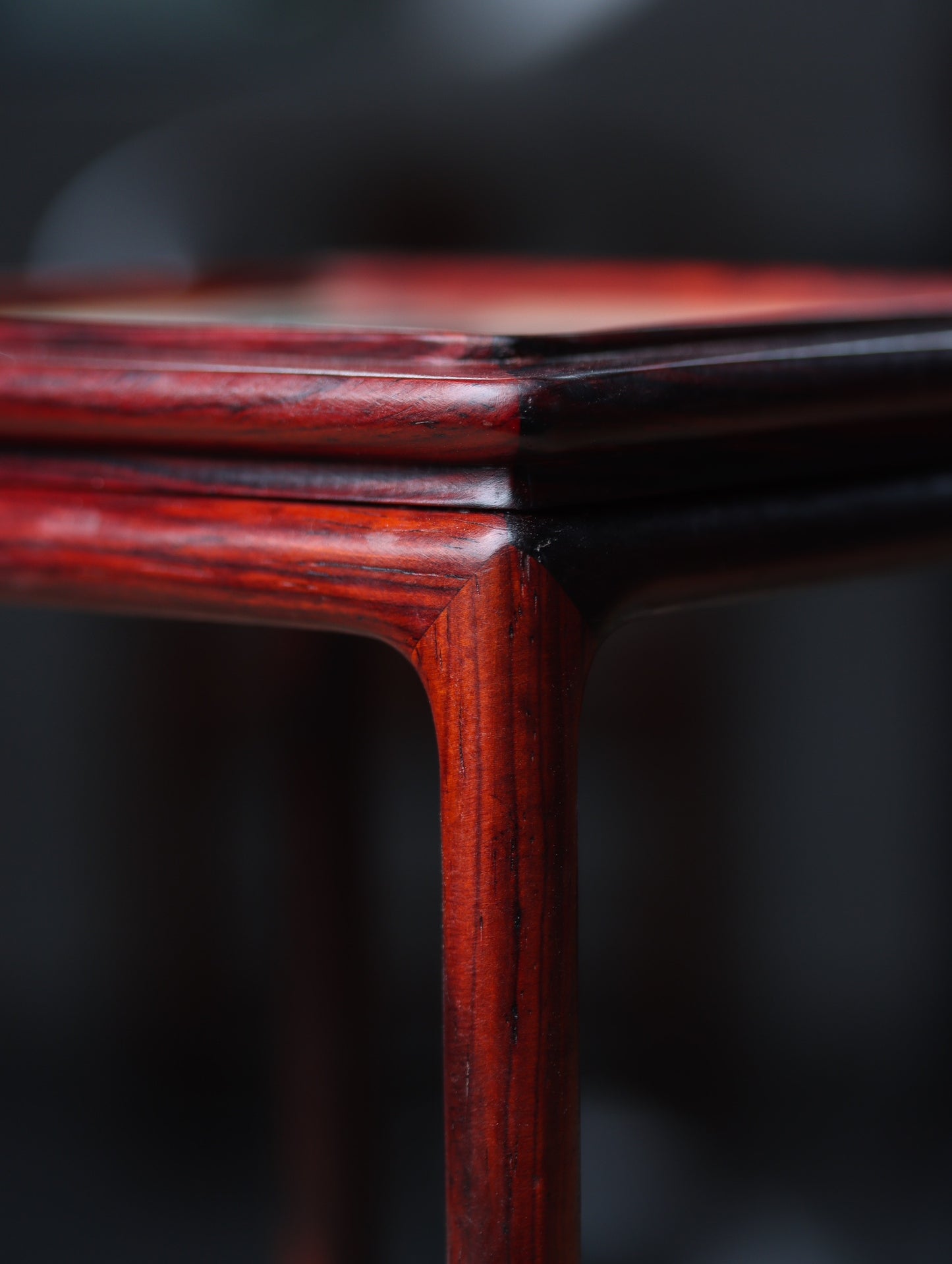 Ming-Style Mini Flower Stand with Marble Top – Rosewood Display Pedestal
