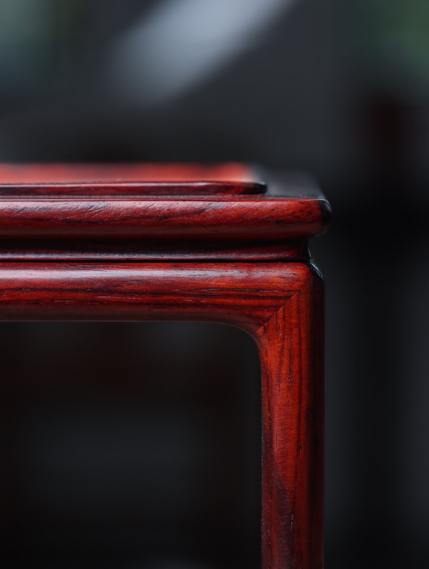 Ming-Style Mini Flower Stand with Marble Top – Rosewood Display Pedestal
