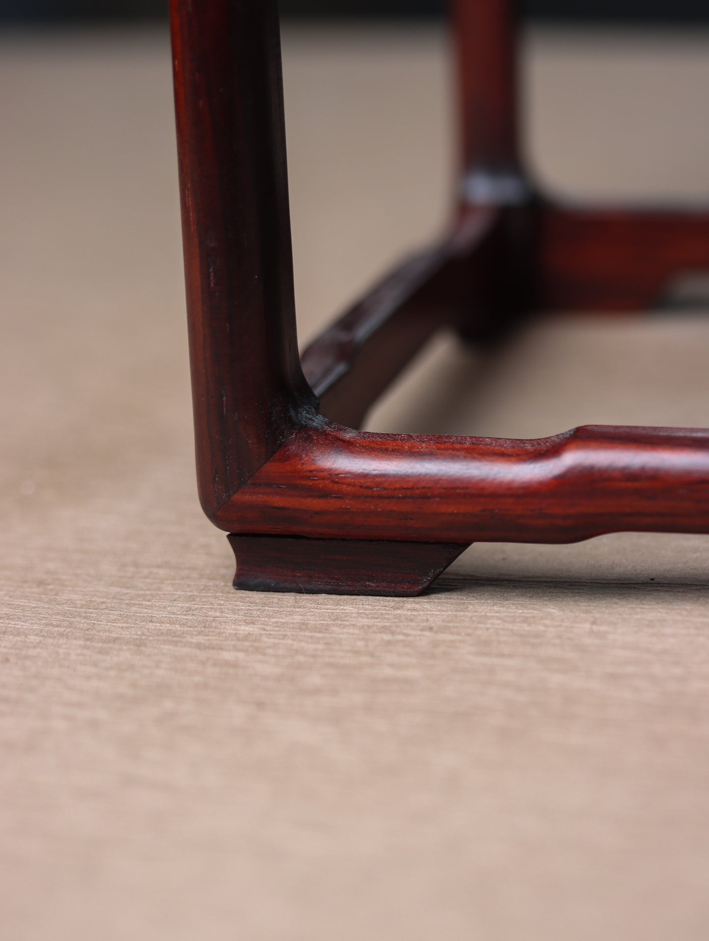 Ming-Style Mini Flower Stand with Marble Top – Rosewood Display Pedestal
