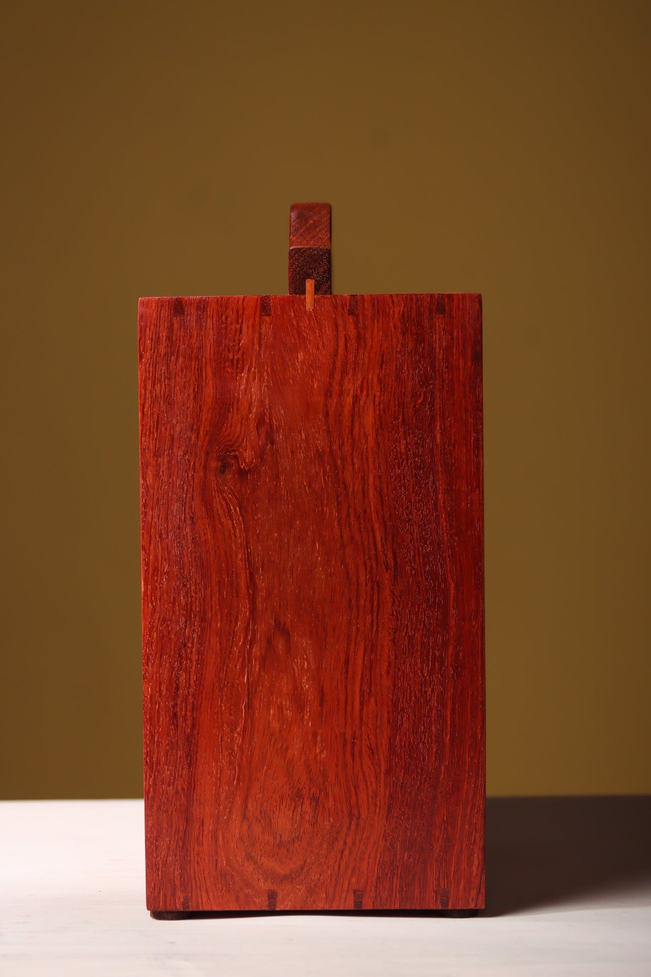 Portable 5-Drawer Chest in Burmese Padauk – Mortise and Tenon, Solid Panel, Elegant Craft