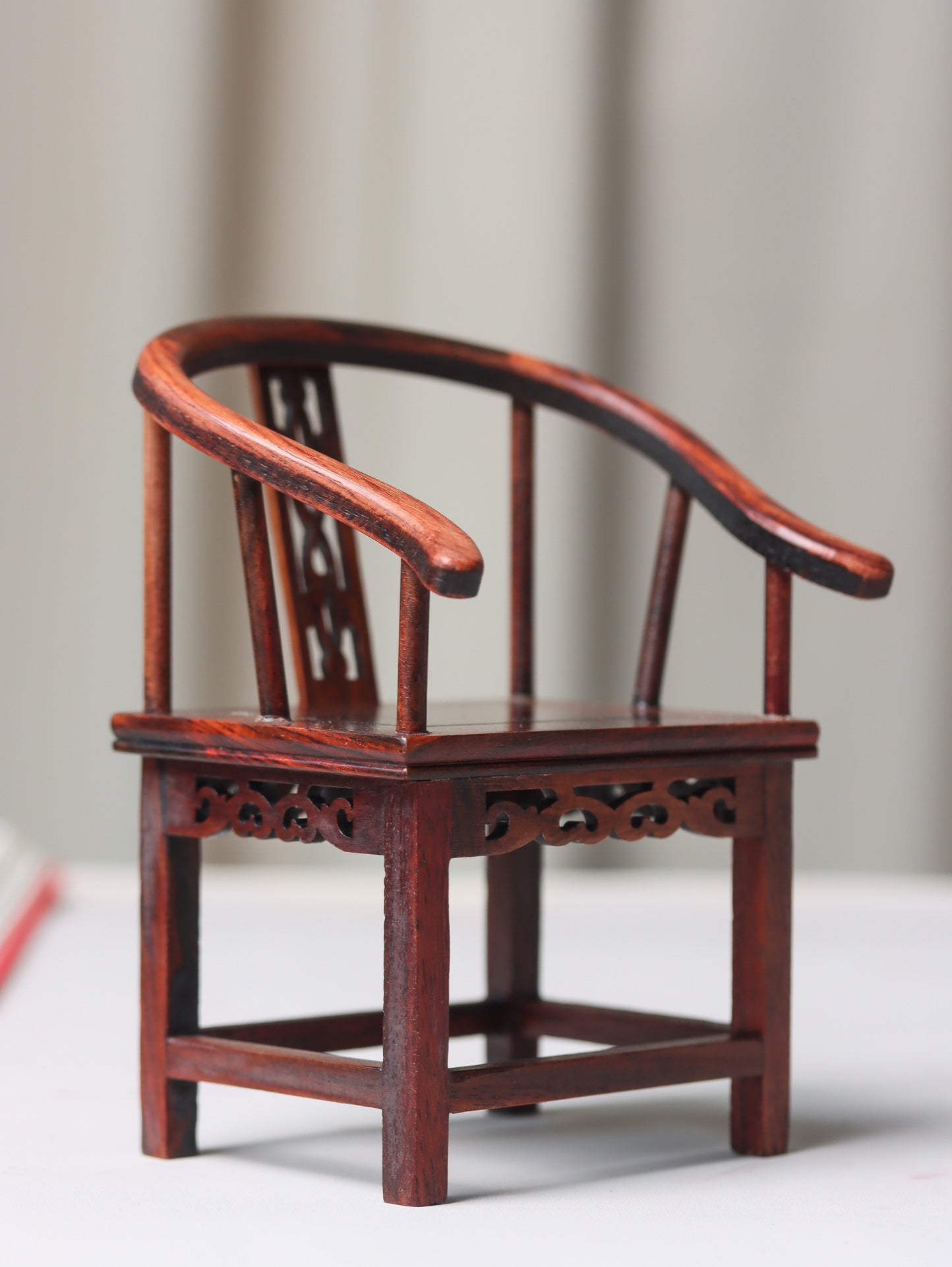 Miniature Rosewood Armchair Set (3-Piece) – Classical Chinese Display Furniture