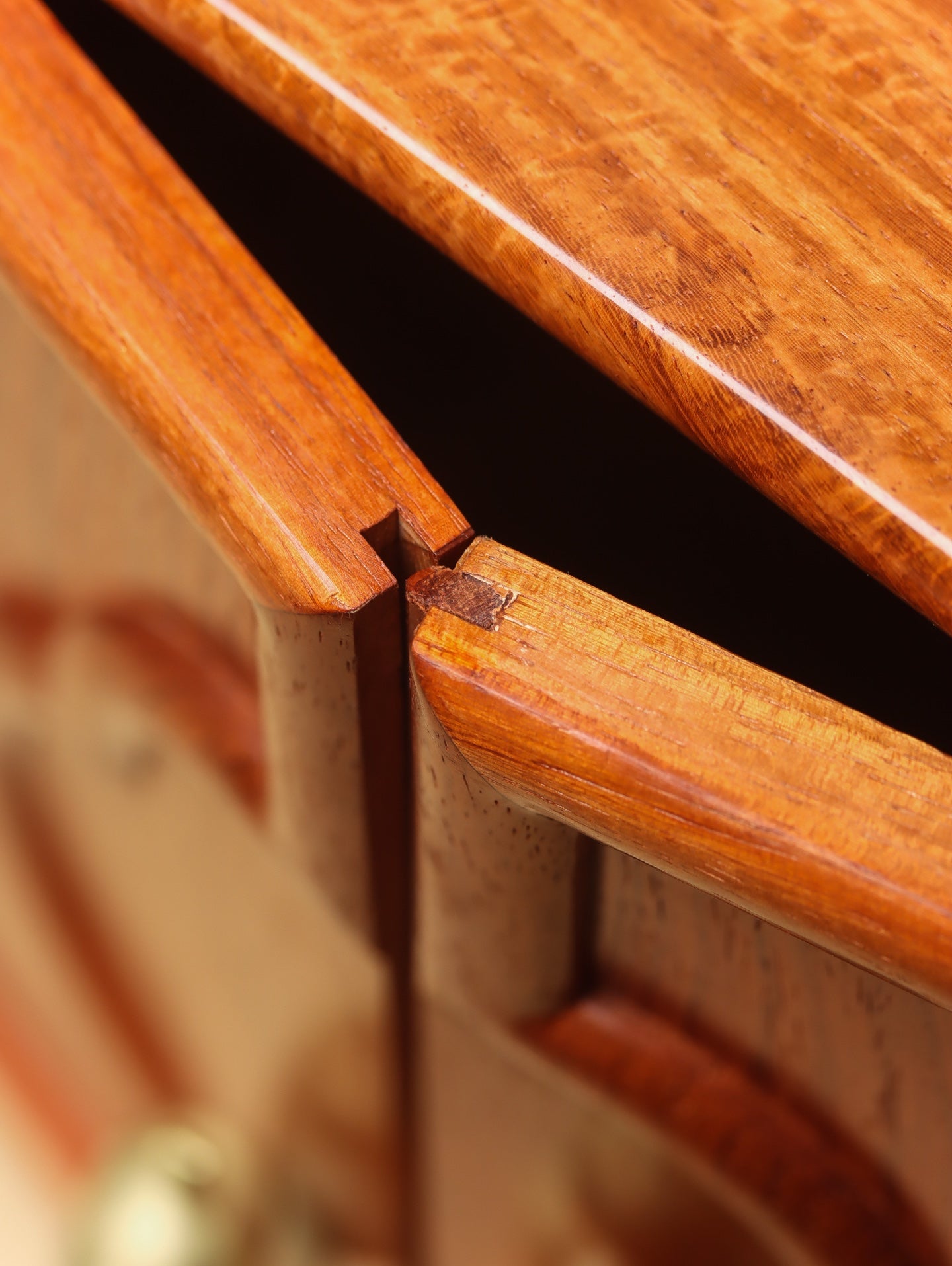 Blessing & Fortune 5-Drawer Jewelry Box in Burmese Padauk – Solid Wood & Traditional Joinery