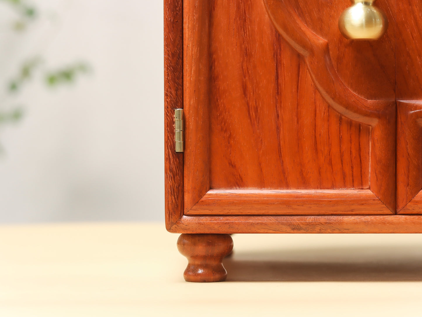 Blessing & Fortune 5-Drawer Jewelry Box in Burmese Padauk – Solid Wood & Traditional Joinery