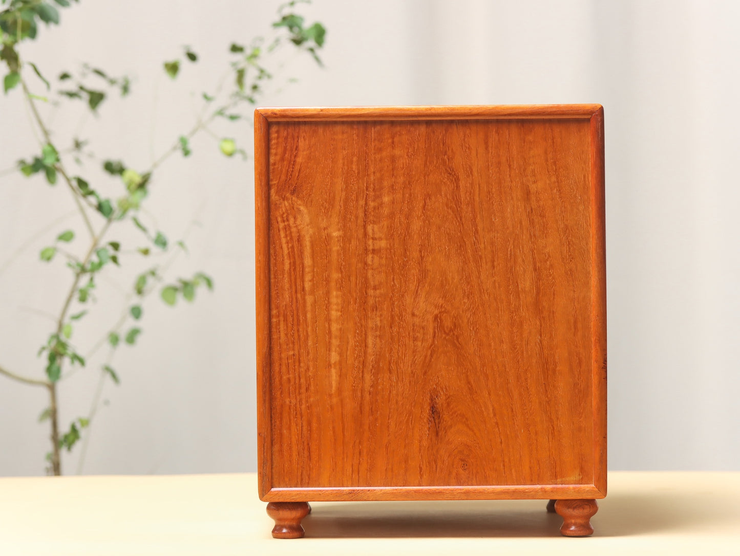Blessing & Fortune 5-Drawer Jewelry Box in Burmese Padauk – Solid Wood & Traditional Joinery