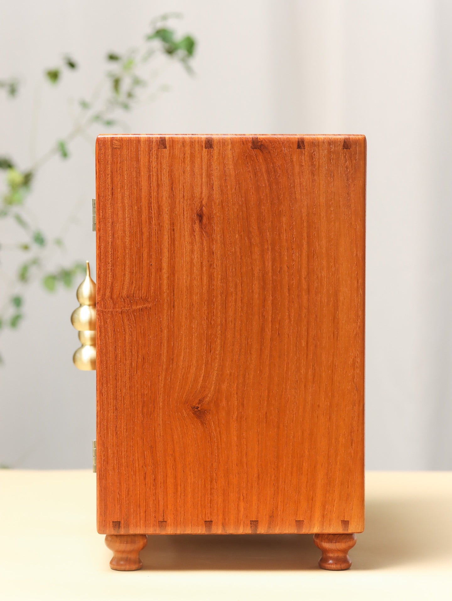 Blessing & Fortune 5-Drawer Jewelry Box in Burmese Padauk – Solid Wood & Traditional Joinery