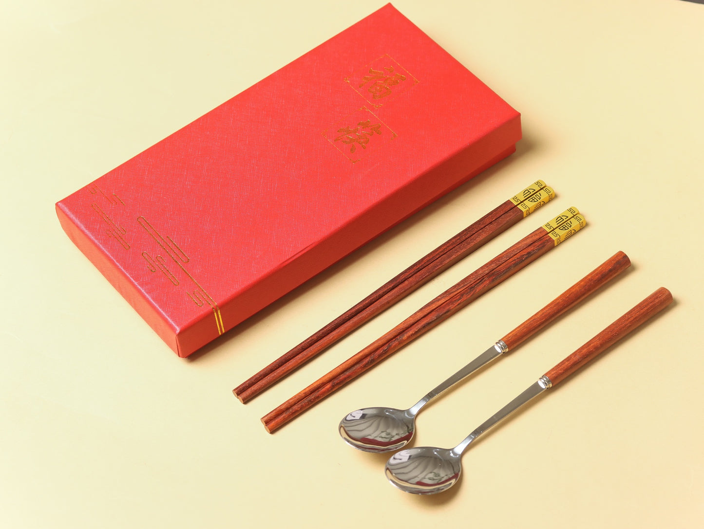 Premium Indian Rosewood Chopsticks & Spoon Set – Handcrafted, 25cm Chopsticks & 22cm Spoon