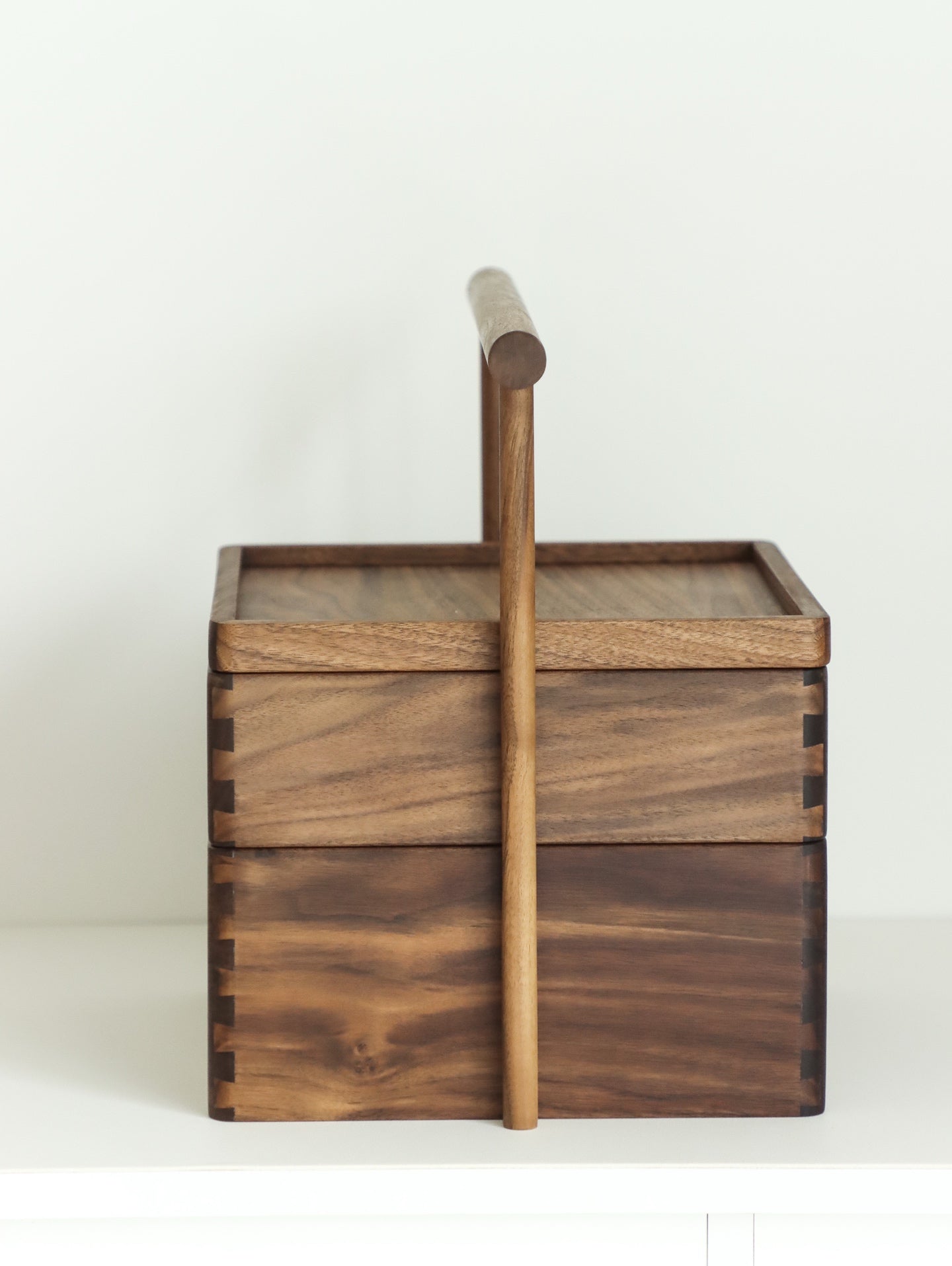 Handheld Tea Ceremony Box - North American Black Walnut | Premium Tea Storage Box