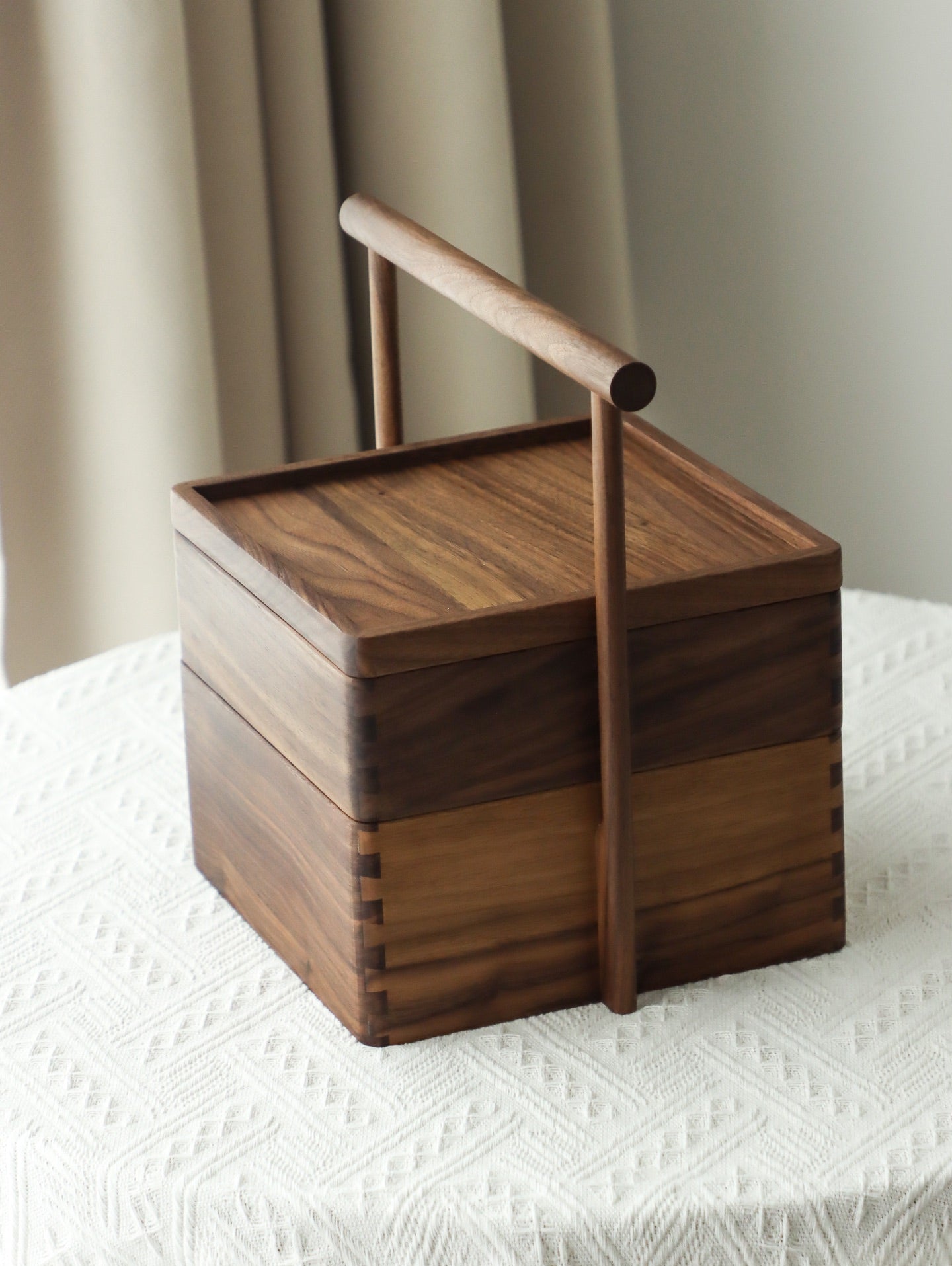 Handheld Tea Ceremony Box - North American Black Walnut | Premium Tea Storage Box