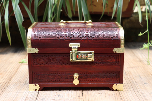 Flower & Moon (Password Version) | Zambian Rosewood (Bloodwood) Craft Box