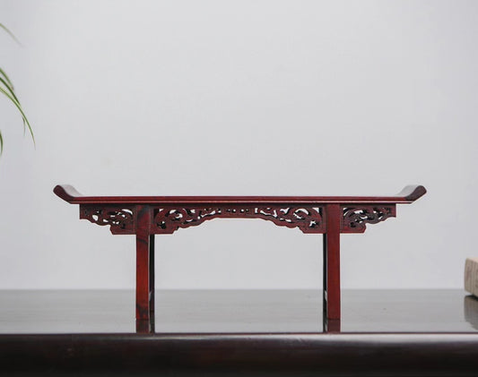 Mini Rosewood Altar Table – Ming & Qing Style Decorative Furniture (28×7×11cm)