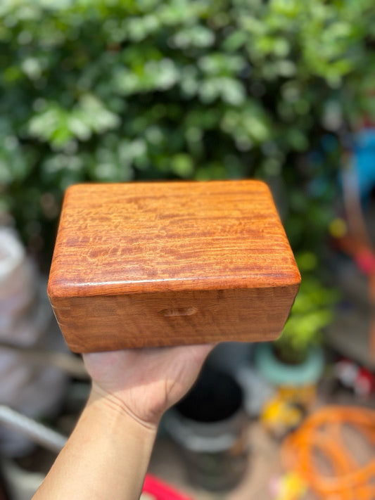 Mini Double-Layer Jewelry Box – Burmese Padauk Wood, Mortise and Tenon Joint
