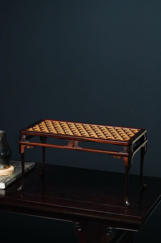 Rosewood Rectangular Side Table with Fish-Scale Inlay · Song-Style Curved Legs · For Tea, Entryway or Sofa Side