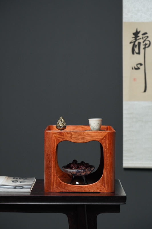 Solid Rosewood Incense Stand | Single-Board | Mortise & Tenon | Curved Design