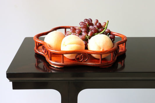 Plum Blossom Fruit Plate in South American Rosewood – Mortise & Tenon Joinery