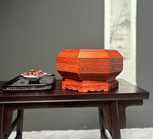Burmese Padauk Rotating Snack Tray – Fortune Spinner with Mortise & Tenon Craft