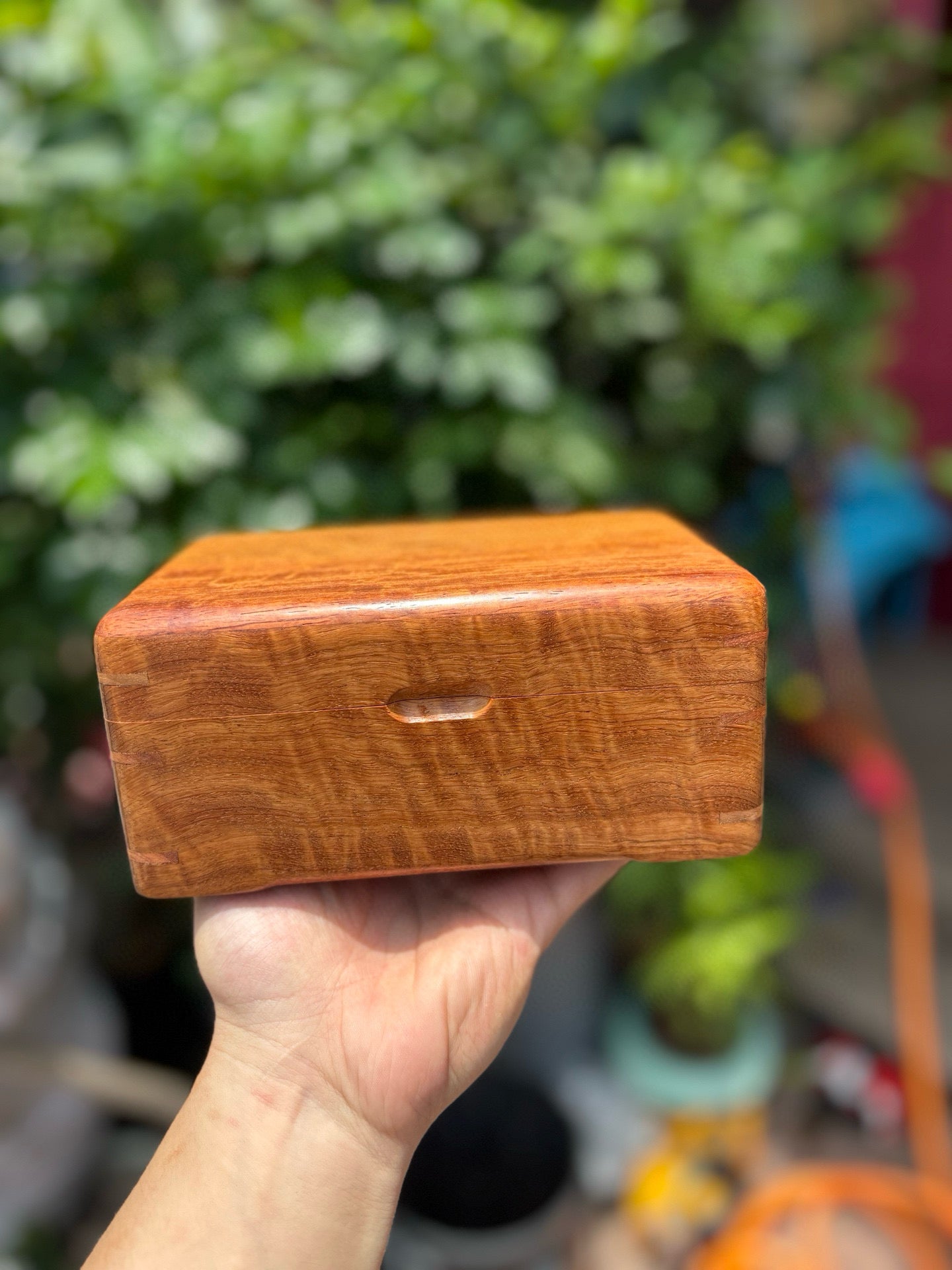 Mini Double-Layer Jewelry Box – Burmese Padauk Wood, Mortise and Tenon Joint
