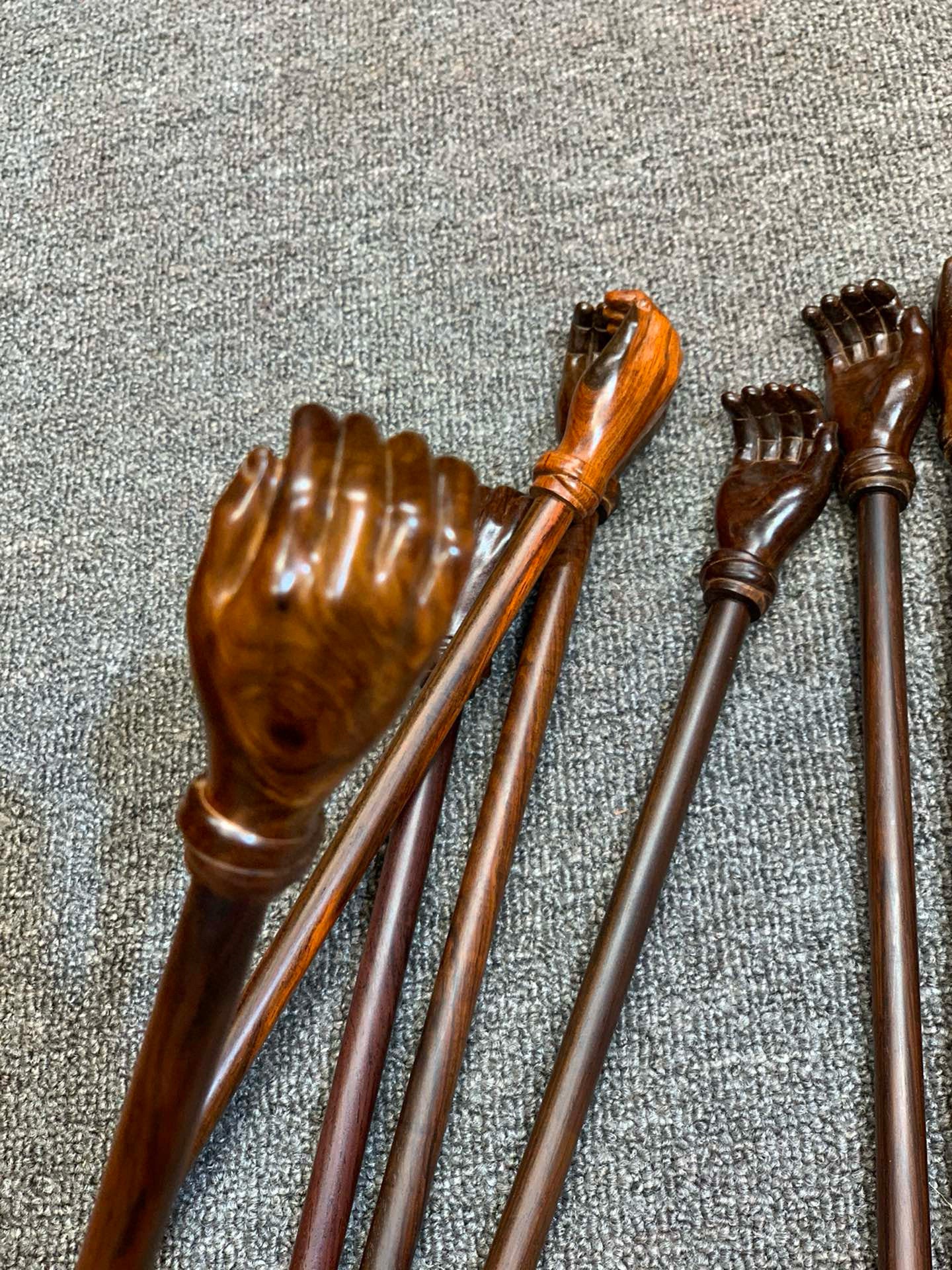 Laotian Rosewood Back Scratcher, Carved Wooden Gift Stick